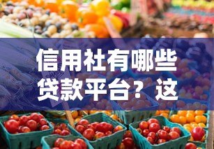 信用社有哪些贷款平台？这几种产品千万别错过
