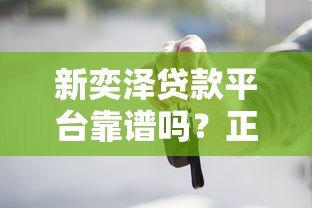 新奕泽贷款平台靠谱吗？正规贷款平台深度测评