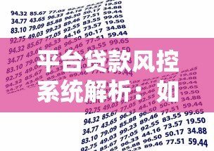 平台贷款风控系统解析:如何保障资金安全 平台贷款风控系统解析:如何保障资金安全