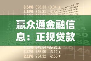 赢众通金融信息：正规贷款平台解析与申请指南