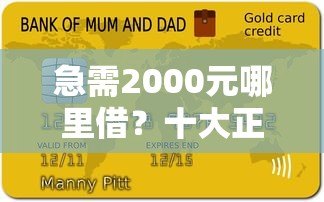 急需2000元哪里借?十大正规贷款平台推荐及避坑指南 急需2000元哪里借?十大正规贷款平台推荐及避坑指南