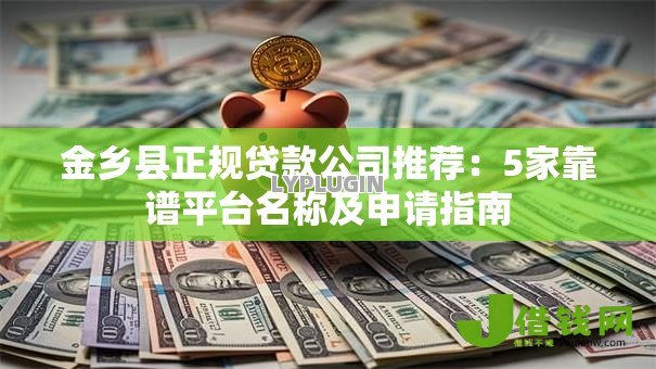 金乡县正规贷款公司推荐:5家靠谱平台名称及申请指南 金乡县正规贷款公司推荐:5家靠谱平台名称及申请指南
