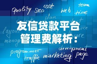友信贷款平台管理费解析：费用明细与合理规划指南