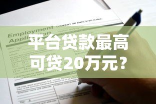 平台贷款最高可贷20万元？额度解析与申请全攻略