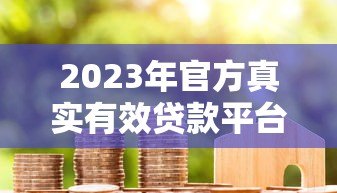 2023年官方真实有效贷款平台推荐