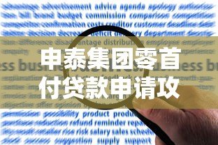 申泰集团零首付贷款申请攻略：条件、流程与风险解析