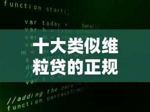 十大类似维粒贷的正规贷款平台推荐：快速审批，安全可靠