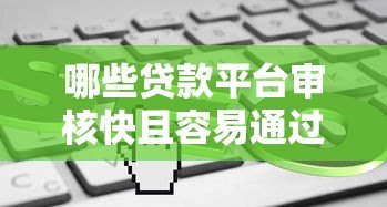 哪些贷款平台审核快且容易通过？这7类渠道值得了解