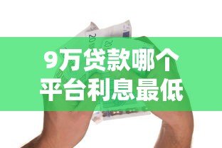 9万贷款哪个平台利息最低？2023正规低息借款渠道推荐