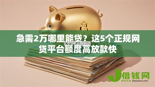 急需2万哪里能贷？这5个正规网贷平台额度高放款快