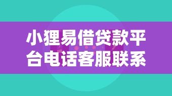 小狸易借贷款平台电话客服联系方式及服务指南
