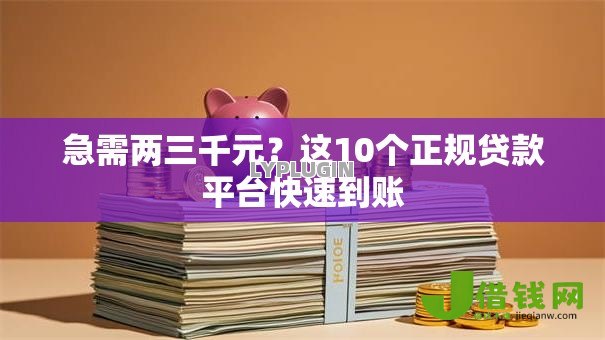 急需两三千元？这10个正规贷款平台快速到账