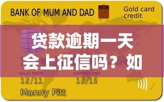 贷款逾期一天会上征信吗？如何补救看这里