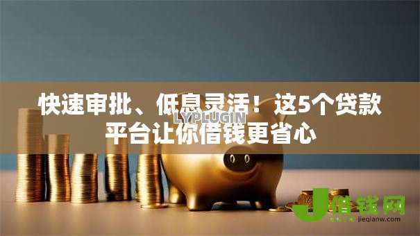 快速审批、低息灵活！这5个贷款平台让你借钱更省心