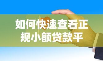 如何快速查看正规小额贷款平台？这些方法超实用！