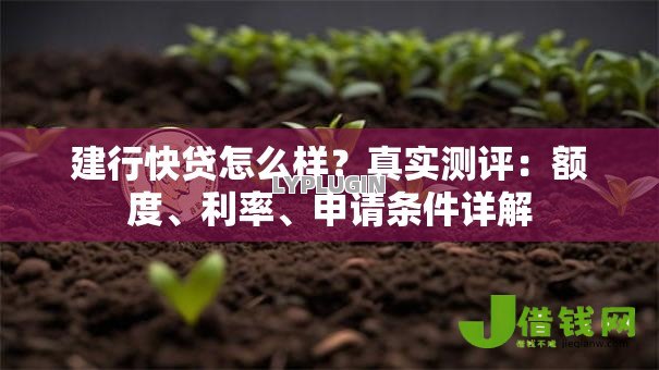 建行快贷怎么样？真实测评：额度、利率、申请条件详解