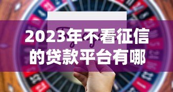 2023年不看征信的贷款平台有哪些？这5个渠道或可尝试