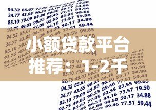 小额贷款平台推荐：1-2千快速借款正规渠道