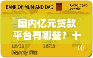 国内亿元贷款平台有哪些？十大知名公司盘点