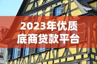 2023年优质底商贷款平台推荐及申请攻略