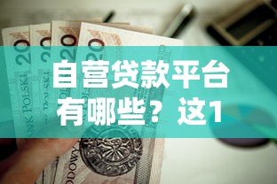 自营贷款平台有哪些？这10家正规机构值得关注
