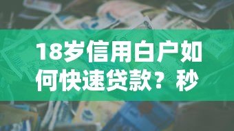 18岁信用白户如何快速贷款？秒过平台及申请技巧全解析