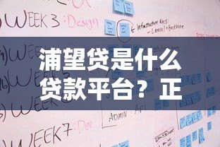 浦望贷是什么贷款平台?正规性、产品特点及申请流程详解 浦望贷是什么贷款平台?正规性、产品特点及申请流程详解
