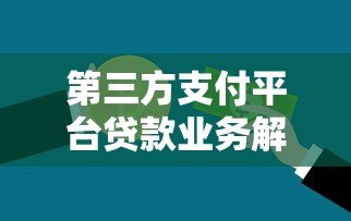 第三方支付平台贷款业务解析与使用指南 第三方支付平台贷款业务解析与使用指南