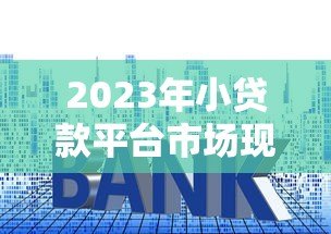 2023年小贷款平台市场现状及申请指南