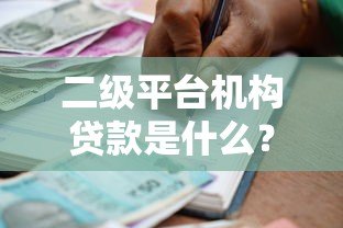 二级平台机构贷款是什么?全面解析贷款类型与特点 二级平台机构贷款是什么?全面解析贷款类型与特点