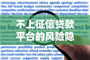 不上征信贷款平台的风险隐患与应对指南