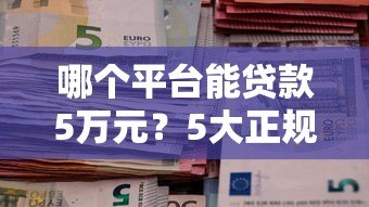 哪个平台能贷款5万元？5大正规渠道实测推荐