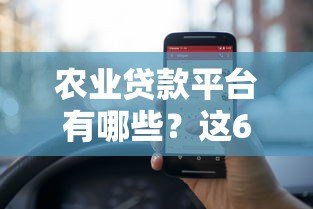 农业贷款平台有哪些？这6大类最靠谱！
