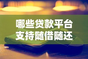 哪些贷款平台支持随借随还?真实测评这6款 哪些贷款平台支持随借随还?真实测评这6款