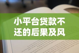 小平台贷款不还的后果及风险解析