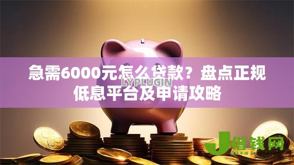 急需6000元怎么贷款？盘点正规低息平台及申请攻略