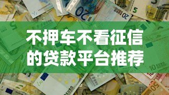 不押车不看征信的贷款平台推荐：快速解决资金难题