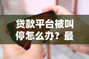 贷款平台被叫停怎么办？最新应对指南来了