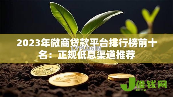 2023年微商贷款平台排行榜前十名：正规低息渠道推荐