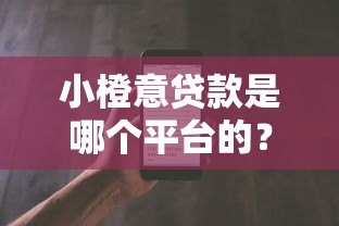小橙意贷款是哪个平台的?全面解析产品背景与使用攻略 小橙意贷款是哪个平台的?全面解析产品背景与使用攻略