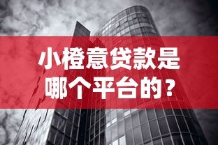 小橙意贷款是哪个平台的?全面解析产品背景与使用攻略 小橙意贷款是哪个平台的?全面解析产品背景与使用攻略