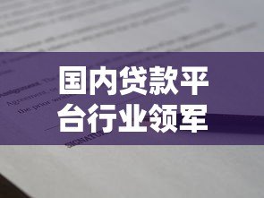 国内贷款平台行业领军者是谁?揭秘行业龙头背后的名字 国内贷款平台行业领军者是谁?揭秘行业龙头背后的名字