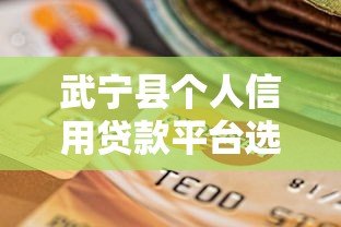 武宁县个人信用贷款平台选择指南及申请攻略