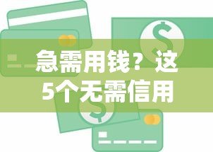 急需用钱？这5个无需信用审核的贷款平台快速到账