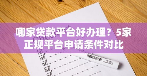 哪家贷款平台好办理？5家正规平台申请条件对比