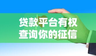 贷款平台有权查询你的征信吗?这些规定你必须知道 贷款平台有权查询你的征信吗?这些规定你必须知道