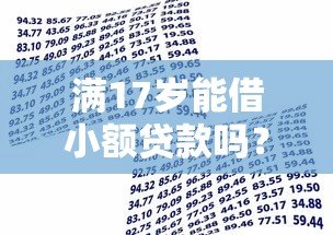 满17岁能借小额贷款吗？未成年借款必看攻略