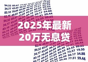 2025年最新20万无息贷款：如何申请20万免息资金支持