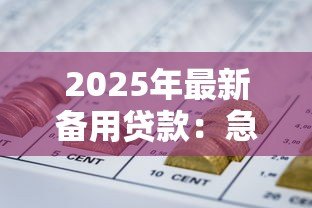2025年最新备用贷款:急需资金周转时有哪些备用选择 2025年最新备用贷款:急需资金周转时有哪些备用选择
