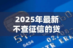 2025年最新不查征信的贷款：哪些贷款申请无需查看信用报告
